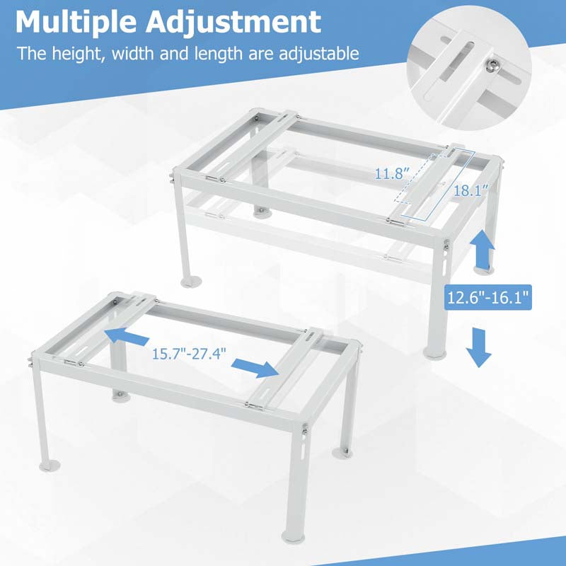 Mini Split Ground Stand for 9000-36000 BTU Ductless Air Conditioners, Adjustable Outdoor AC Unit Bracket with Heavy Duty Metal Frame