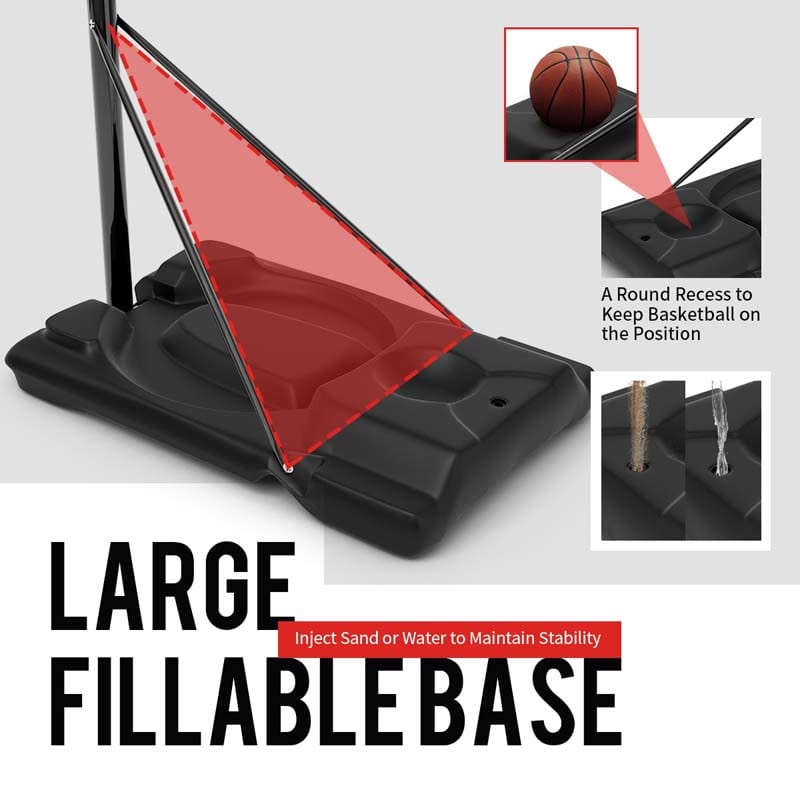8.5-10 FT Portable Basketball Goal System Outdoor Basketball Hoop Stand with 39" Shatterproof Backboard