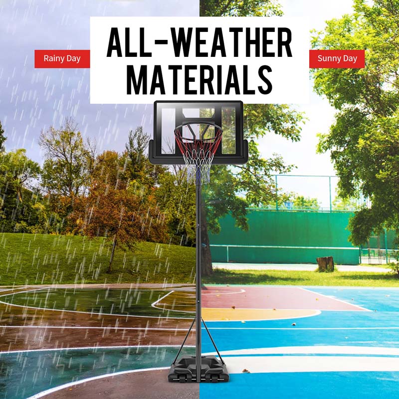 8.5-10 FT Portable Basketball Goal System Outdoor Basketball Hoop Stand with 39" Shatterproof Backboard