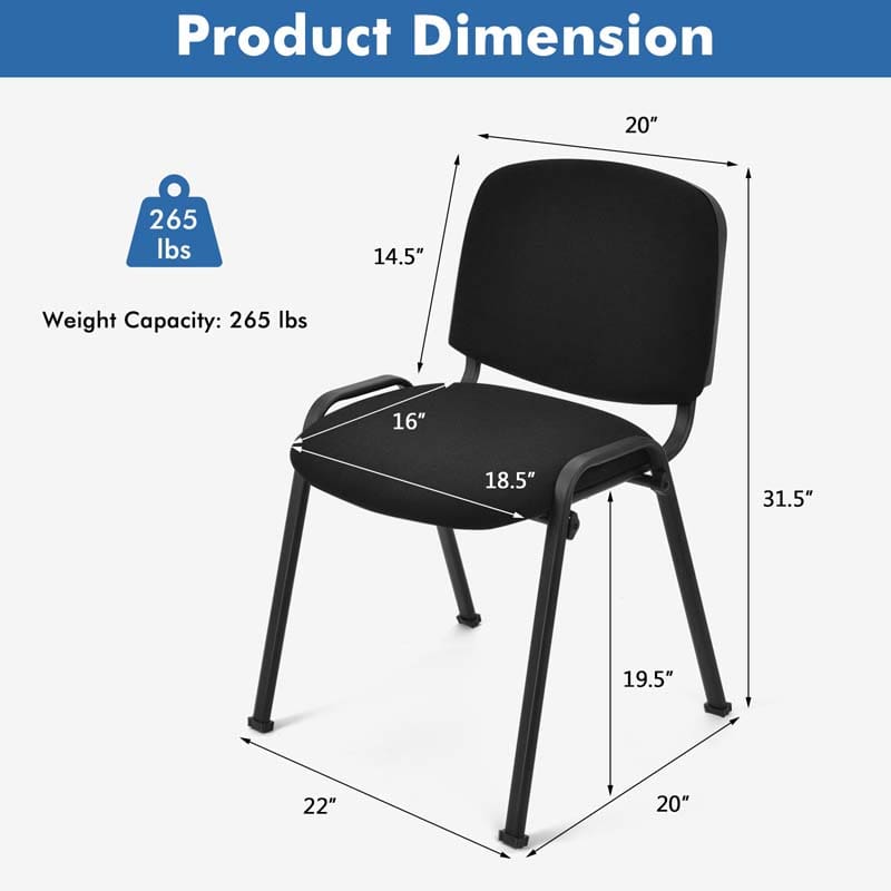 Stackable Conference Chairs with Upholstered Back & Seat, Modern Office Chairs Guest Reception Chairs for Waiting Room