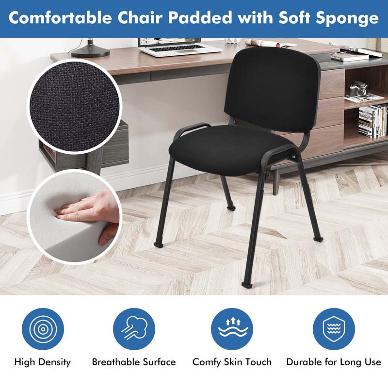 Stackable Conference Chairs with Upholstered Back & Seat, Modern Office Chairs Guest Reception Chairs for Waiting Room