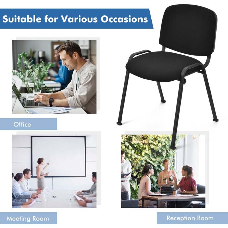 Stackable Conference Chairs with Upholstered Back & Seat, Modern Office Chairs Guest Reception Chairs for Waiting Room