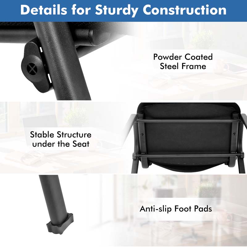 Stackable Conference Chairs with Upholstered Back & Seat, Modern Office Chairs Guest Reception Chairs for Waiting Room
