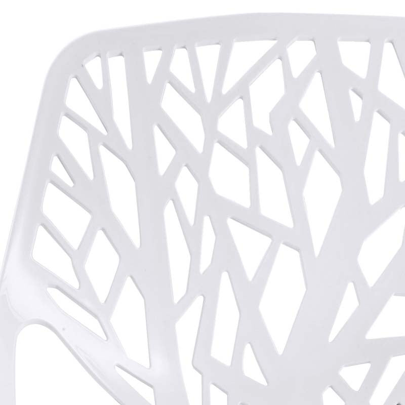 6 Pcs Hollow-Out Stackable Dining Chair Modern Outdoor Indoor Dining Side Chair Geometric Style Furniture