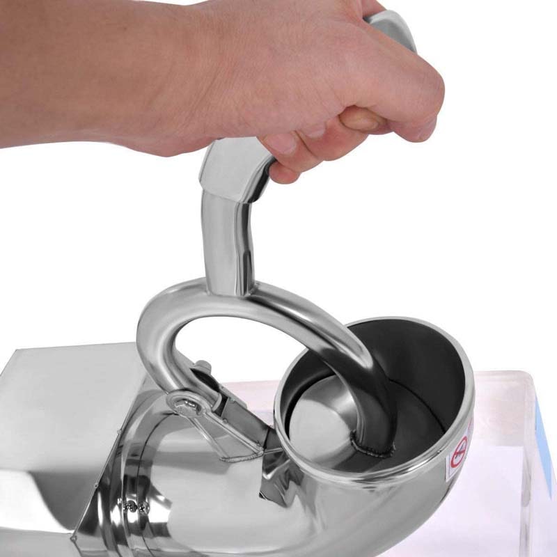 440LBS/H Electric Snow Cone Machine Ice Crusher Shaver with Dual Blades, 110V Stainless Steel Shaved Ice Machine for Home Commercial Use