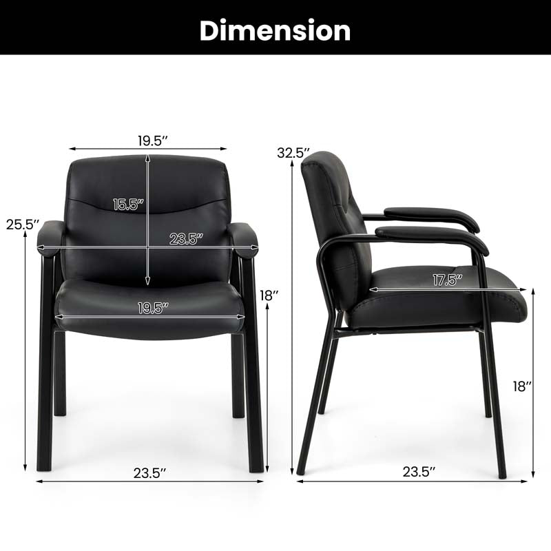 Set of 2 Waiting Room Chairs with Well-padded Back & Upholstered Seat, Modern Office Conference Chairs Guest Reception Chairs