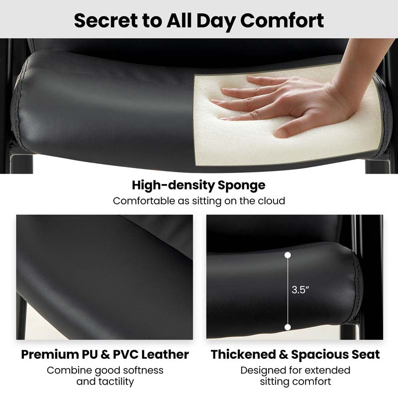Set of 2 Waiting Room Chairs with Well-padded Back & Upholstered Seat, Modern Office Conference Chairs Guest Reception Chairs