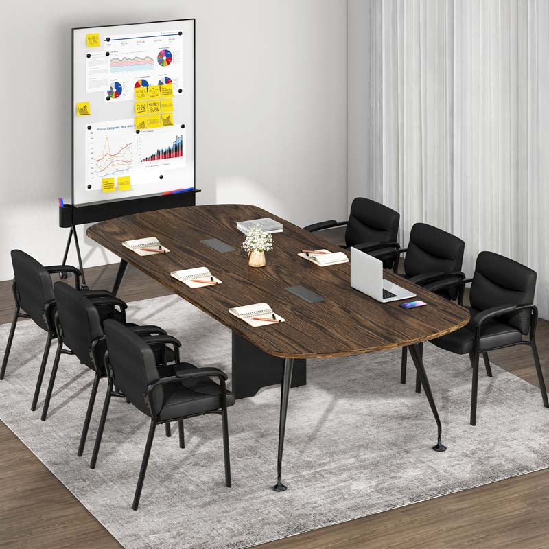 Set of 2 Waiting Room Chairs with Well-padded Back & Upholstered Seat, Modern Office Conference Chairs Guest Reception Chairs