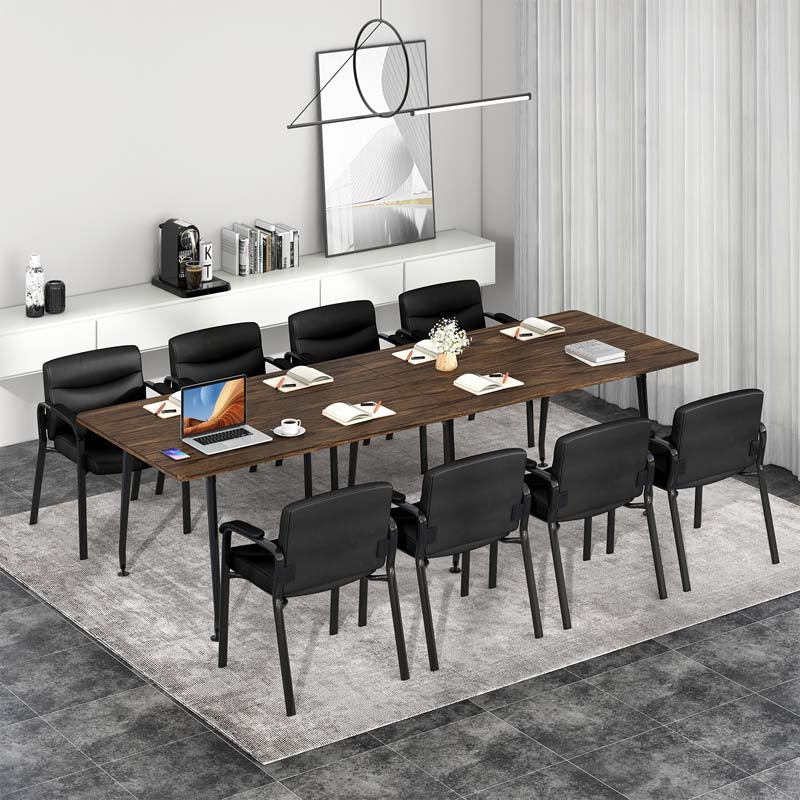 Set of 2 Waiting Room Chairs with Well-padded Back & Upholstered Seat, Modern Office Conference Chairs Guest Reception Chairs