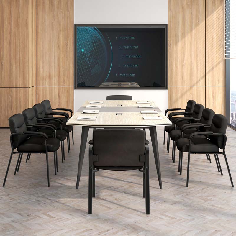 Set of 2 Waiting Room Chairs with Well-padded Back & Upholstered Seat, Modern Office Conference Chairs Guest Reception Chairs