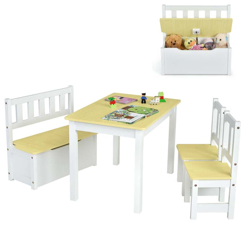 Wooden Kids Desk and chair Set with Hutch, Cabinet, Bulletin Board, Student Computer Workstation Children Study Writing Table