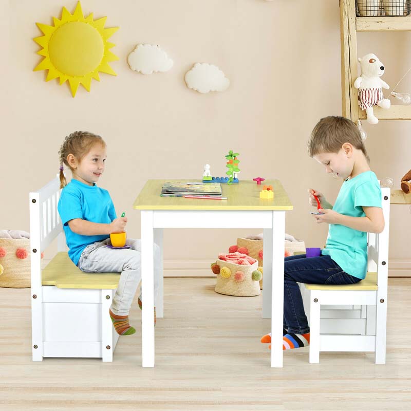 Wooden Kids Desk and chair Set with Hutch, Cabinet, Bulletin Board, Student Computer Workstation Children Study Writing Table
