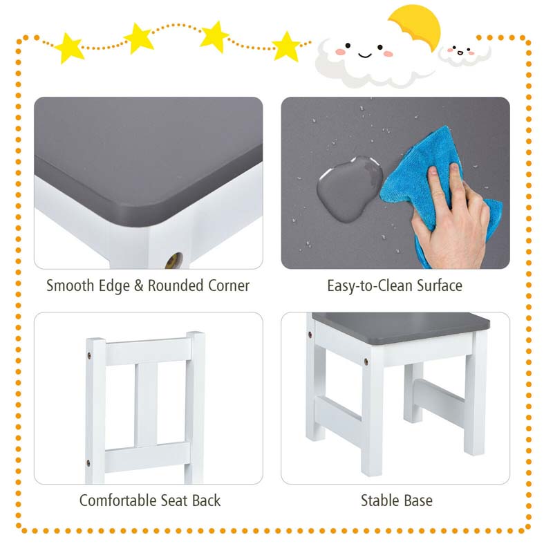 Wooden Kids Desk and chair Set with Hutch, Cabinet, Bulletin Board, Student Computer Workstation Children Study Writing Table