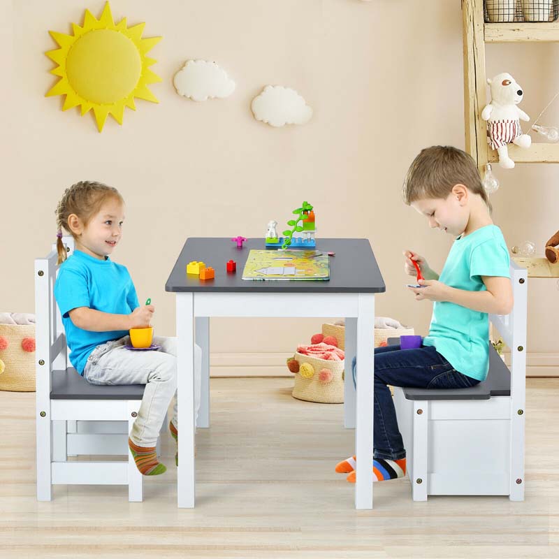 Wooden Kids Desk and chair Set with Hutch, Cabinet, Bulletin Board, Student Computer Workstation Children Study Writing Table