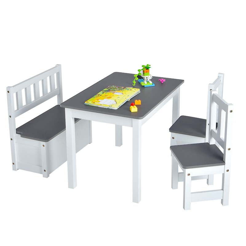 Wooden Kids Desk and chair Set with Hutch, Cabinet, Bulletin Board, Student Computer Workstation Children Study Writing Table