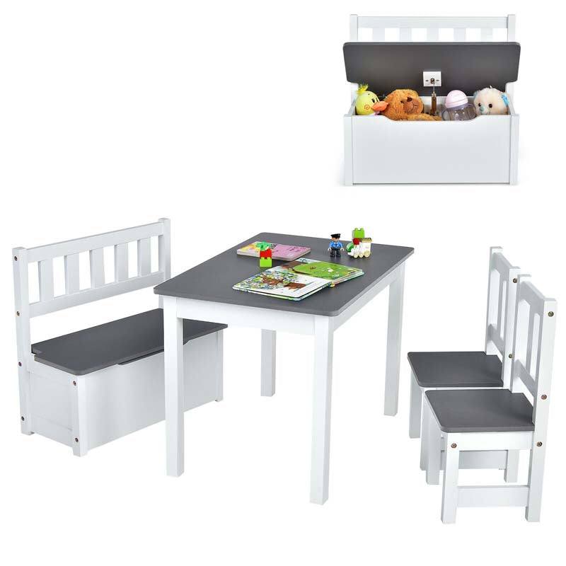 Wooden Kids Desk and chair Set with Hutch, Cabinet, Bulletin Board, Student Computer Workstation Children Study Writing Table