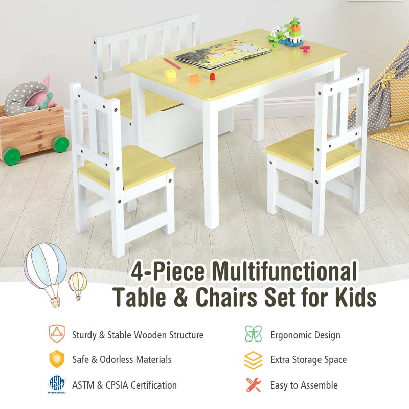 Wooden Kids Desk and chair Set with Hutch, Cabinet, Bulletin Board, Student Computer Workstation Children Study Writing Table