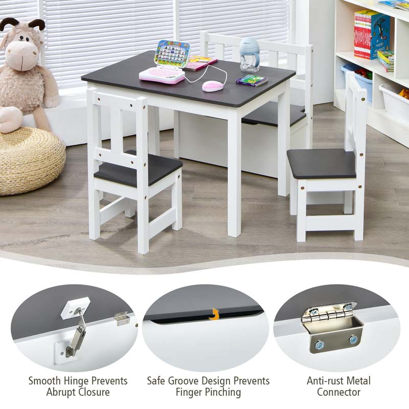 Wooden Kids Desk and chair Set with Hutch, Cabinet, Bulletin Board, Student Computer Workstation Children Study Writing Table