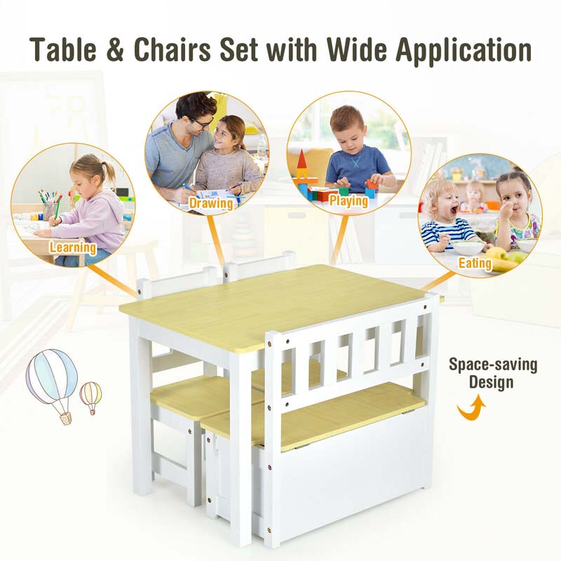 Wooden Kids Desk and chair Set with Hutch, Cabinet, Bulletin Board, Student Computer Workstation Children Study Writing Table