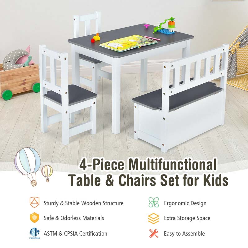 Wooden Kids Desk and chair Set with Hutch, Cabinet, Bulletin Board, Student Computer Workstation Children Study Writing Table