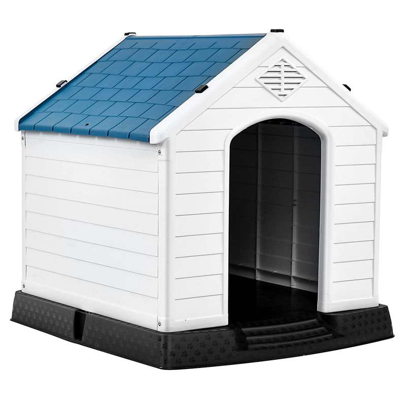 Waterproof Plastic Dog House Outdoor Indoor, Durable Pet House for Small Medium Large Dogs with Elevated Floor and Air Vents