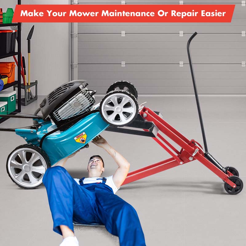 500 LBS Hydraulic Lawn Mower Lift Jack for Riding Tractors, Adjustable Heavy Duty Zero Turn Riding Mower Lift for Maintenance