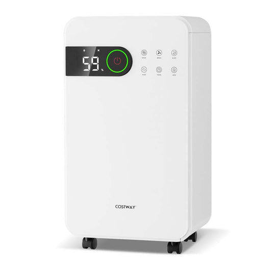 32 Pints 2500 Sq. Ft Portable Quiet Air Dehumidifier for Basement with Sleep Mode, 3-Color Indicator Light, 24H Timer, Child Lock
