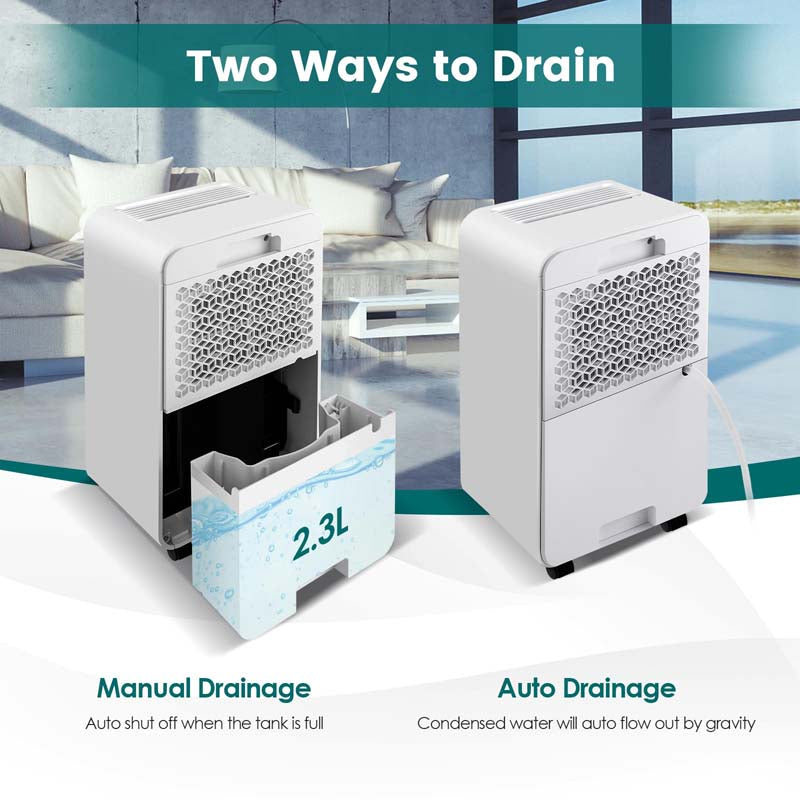 32 Pints 2500 Sq. Ft Portable Quiet Air Dehumidifier for Basement with Sleep Mode, 3-Color Indicator Light, 24H Timer, Child Lock