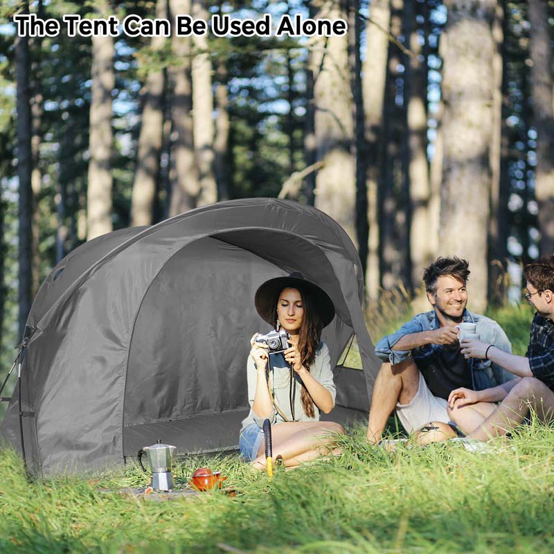 4-in-1 1-Person Camping Cot Tent Foldable Elevated Tent Set with Waterproof External Cover, Air Mattress & Carrying Bag