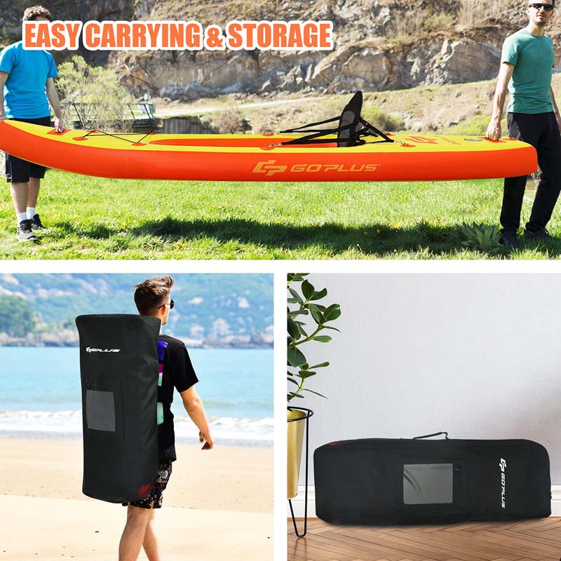 1-Person Inflatable Kayak for Touring & Fishing with Adjustable Aluminum Oars, 11FT Portable Recreational Rowboat Canoe Raft