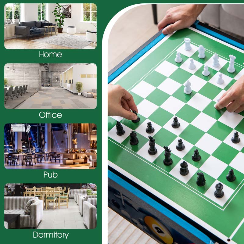 48" 12-in-1 Multi Combo Game Table Set with Foosball, Hockey, Ping Pong, Pool, Chess, Bowling, Checkers, Shuffleboard