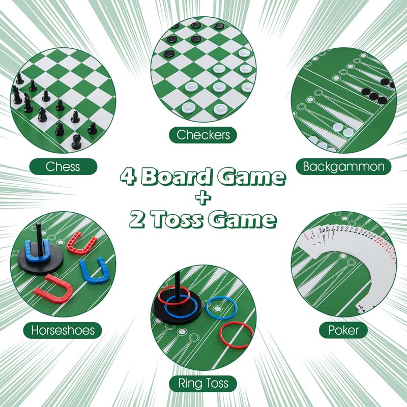 48" 12-in-1 Multi Combo Game Table Set with Foosball, Hockey, Ping Pong, Pool, Chess, Bowling, Checkers, Shuffleboard