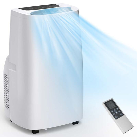 14000 BTU 4-in-1 Portable Air Conditioner with Heater, Cool Fan, Dehumidifier, Remote Control, 24H Timer