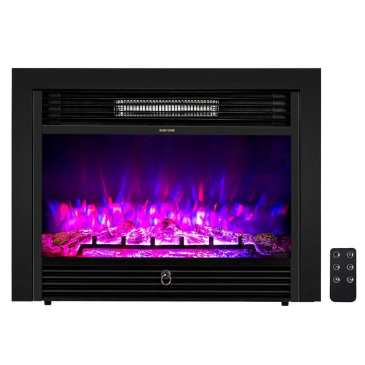 28.5" 1500W Recessed Electric Fireplace Insert with Flame Effects, Wall Mounted Electric Fireplace Heater