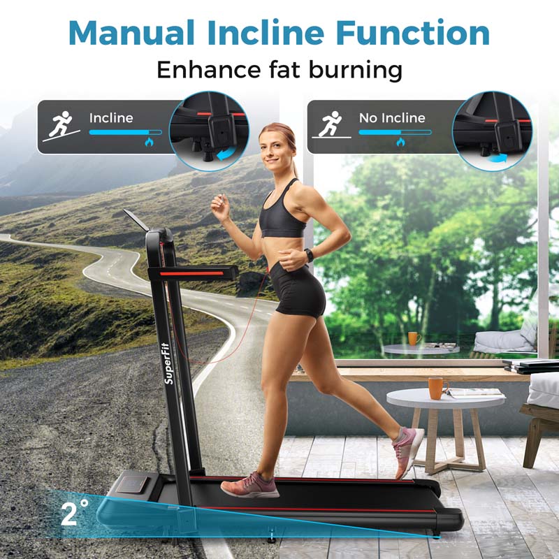 4 in 1 Under Desk Treadmill with Incline & Smart App Control, 3.0HP Foldable Walking Pad Treadmill for Running Jogging