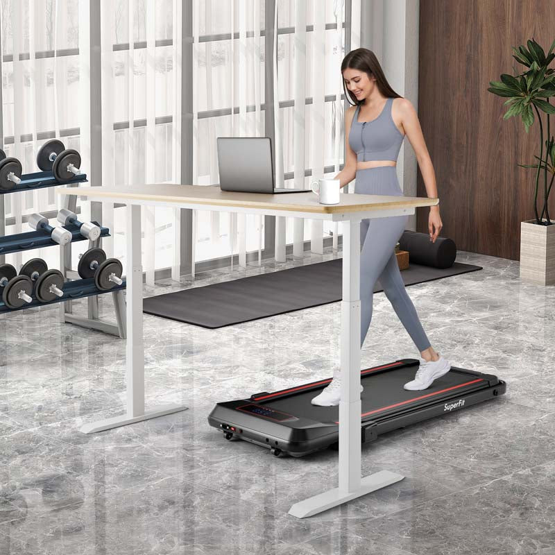 4 in 1 Under Desk Treadmill with Incline & Smart App Control, 3.0HP Foldable Walking Pad Treadmill for Running Jogging