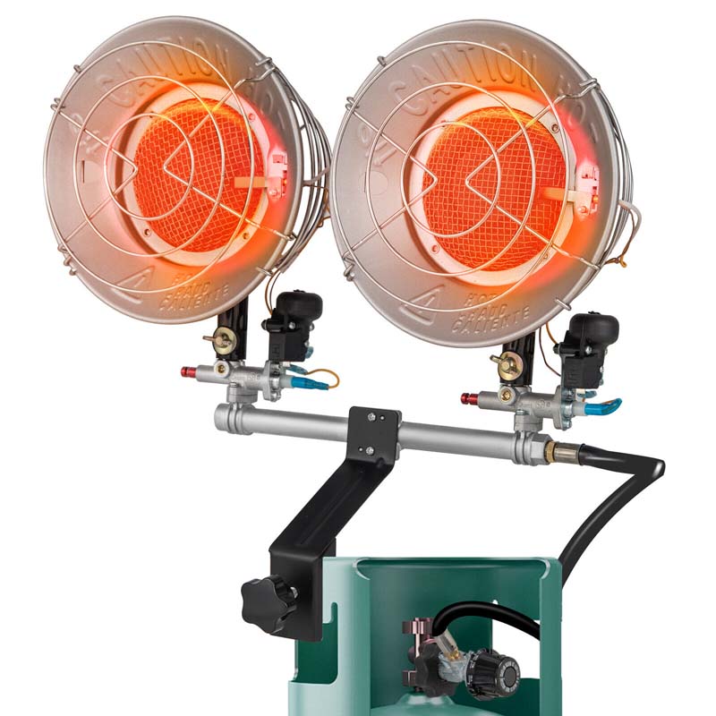 30,000 BTU Dual Head Propane Tank Top Heater with Adjustable Heat Settings & Tip-over Switch, Portable Outdoor Heater for Camping Fishing Hunting