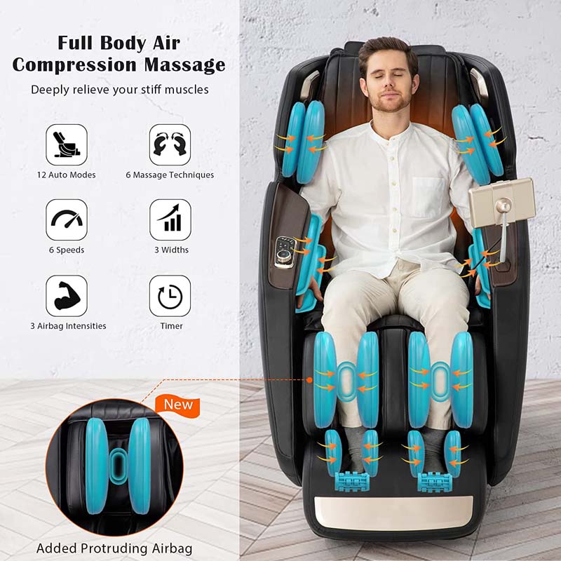 3D SL-Track Full Body Massage Chair Zero Gravity Massage Recliner with 7" LCD Touch Screen