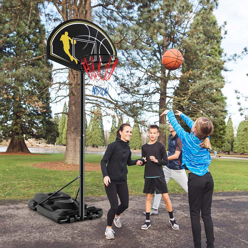 4.25-10FT Portable Basketball Hoop Outdoor Indoor Basketball Goal Hoop System with 44" Backboard & Fillable Base