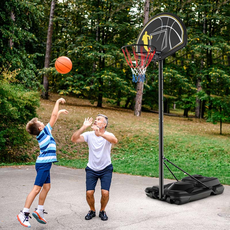 4.25-10FT Portable Basketball Hoop Outdoor Indoor Basketball Goal Hoop System with 44" Backboard & Fillable Base
