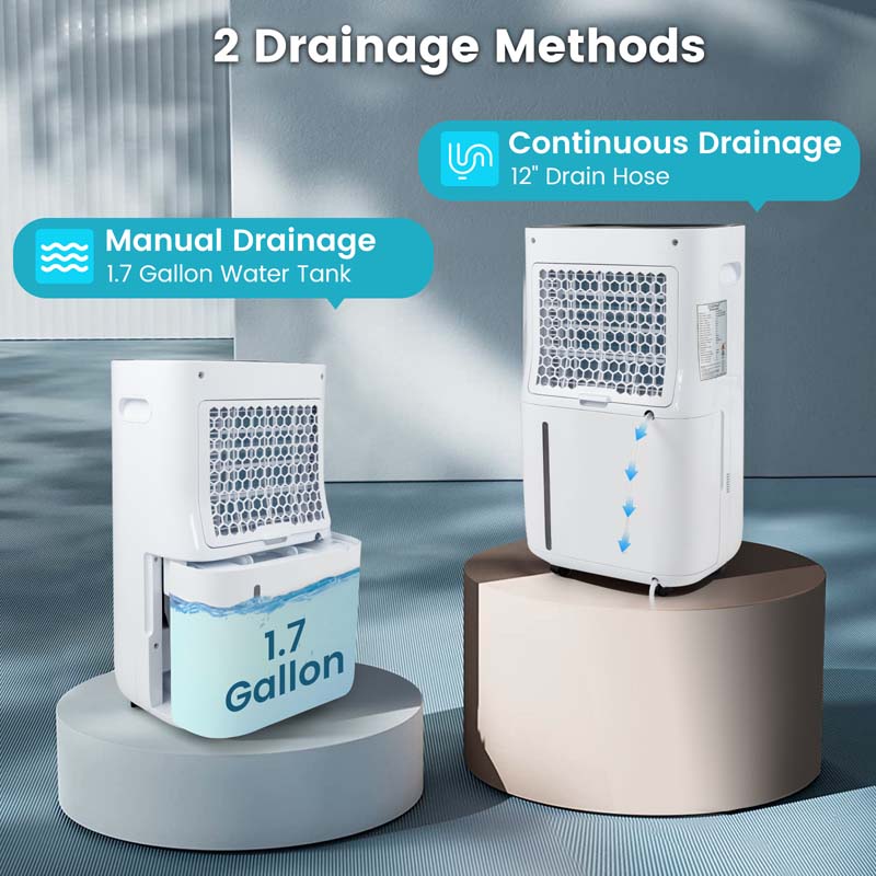 73 Pints 4500 Sq. Ft Quiet Air Dehumidifier for Basements with 5 Modes, 3-Color Indicator Light, 1.7 Gallon Water Tank, 24H Timer