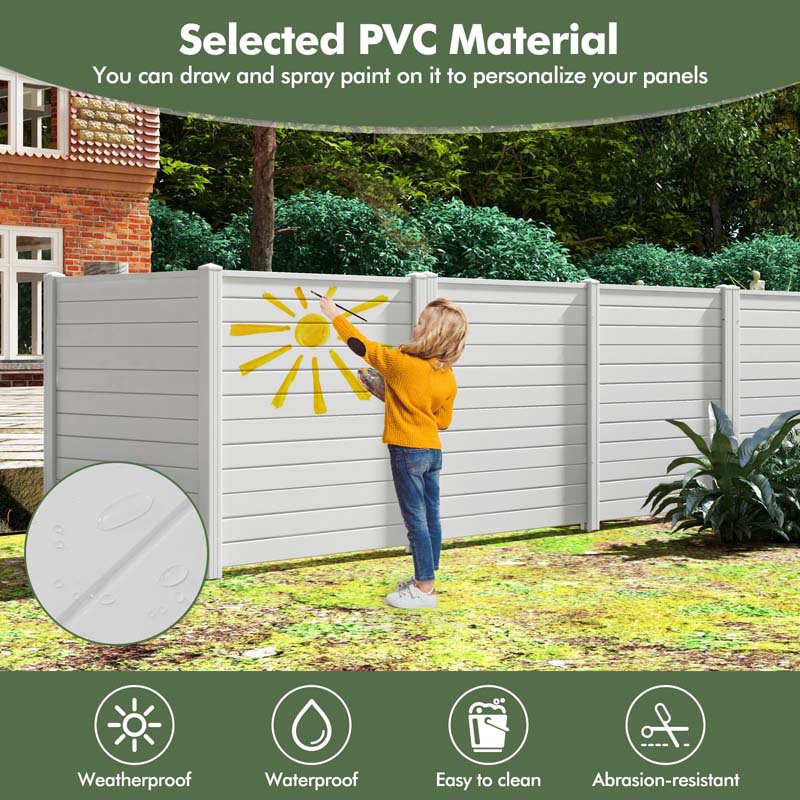 2/4 Panel Air Conditioner Fences for Garden Yard, 48"L x 49"H Outdoor Privacy Screen with Upgraded Metal Stakes