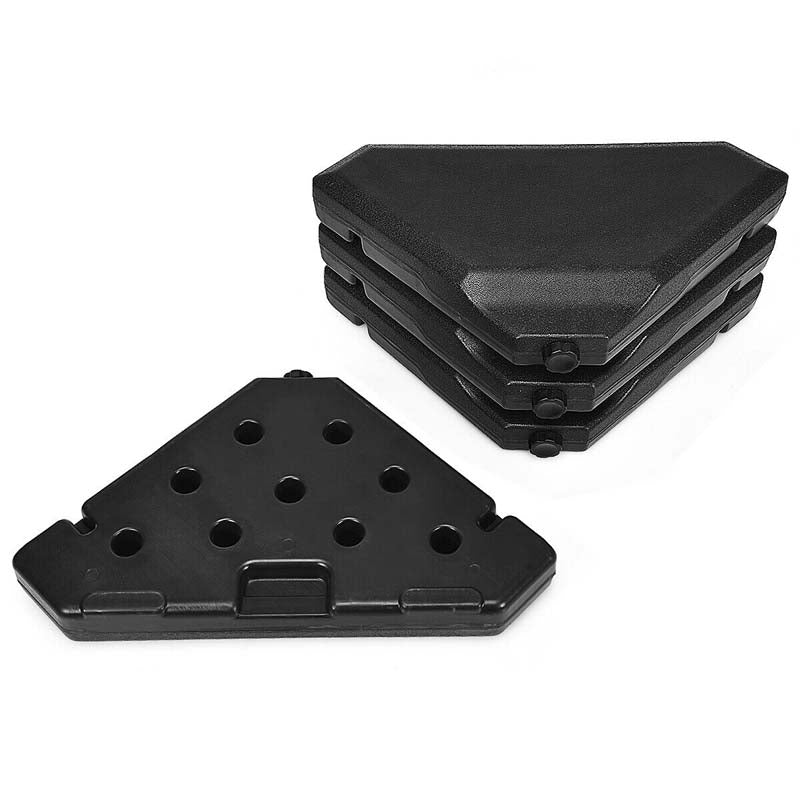 4Pcs 195lbs Patio Cantilever Offset Umbrella Base Weight Stand, Water Sand Filled Weight Outdoor Market Umbrella Base Plate w/Easy-Filling Spouts