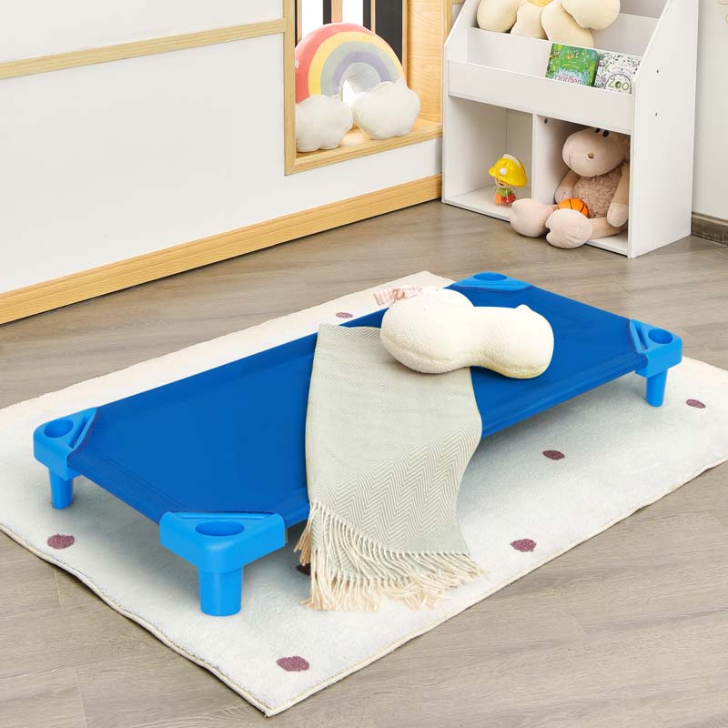 6 Pack 51" x 22.5" Stackable Daycare Cot for Preschool Kids Naptime Sleeping Cot Mat with Easy Lift Corner