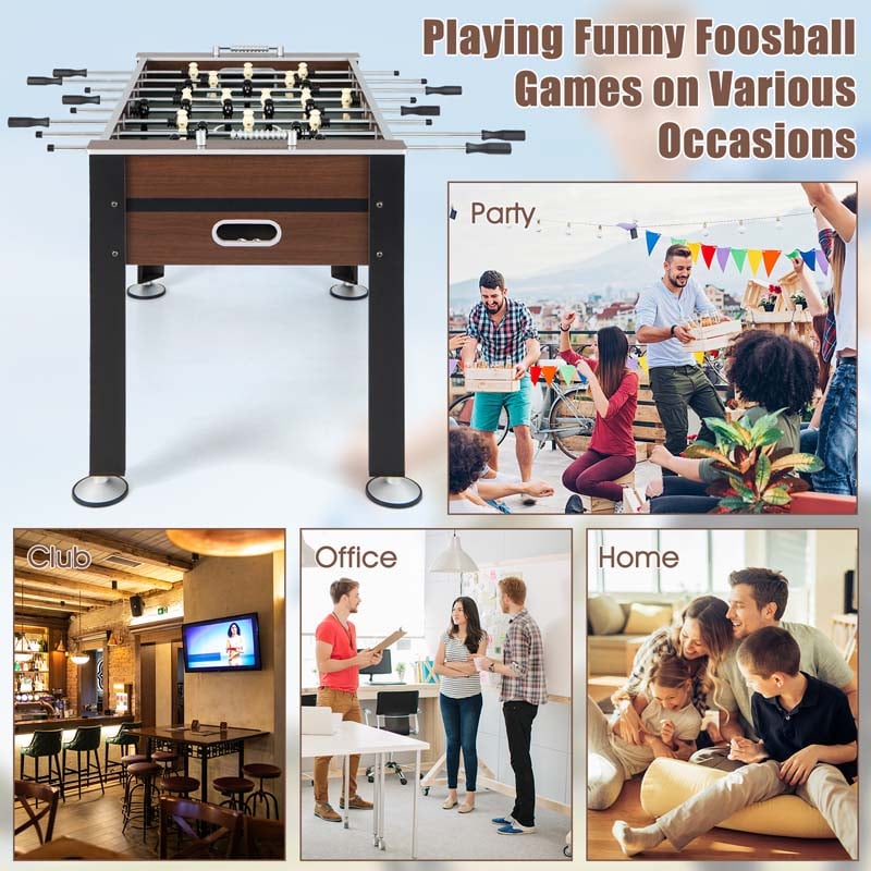 54" Wood Foosball Table Soccer Game Table Competition Sized Football Arcade for Game Room Sport
