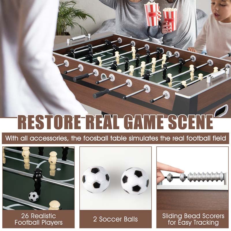 54" Wood Foosball Table Soccer Game Table Competition Sized Football Arcade for Game Room Sport