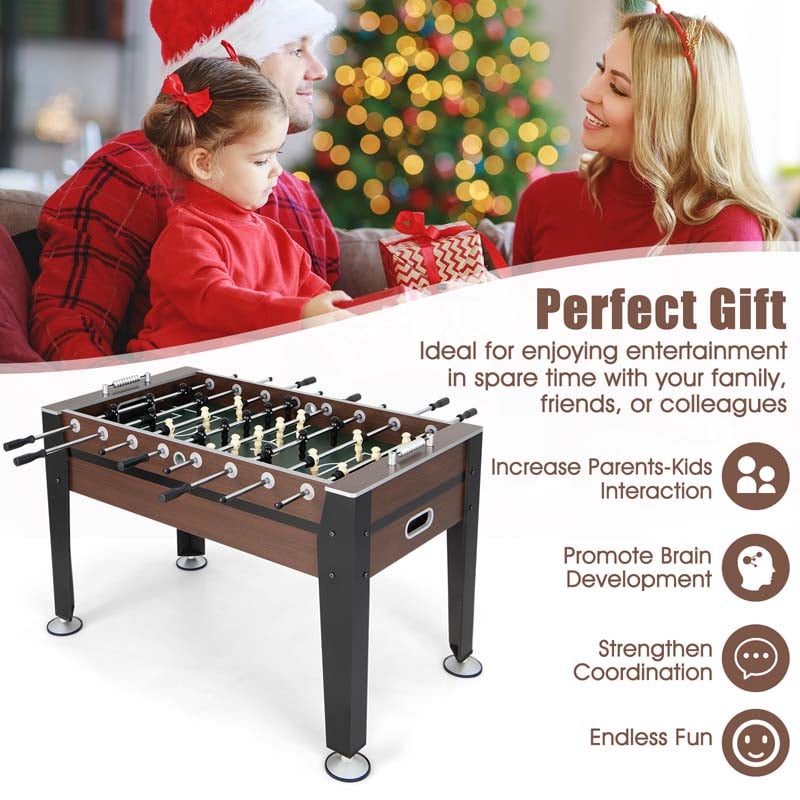 54" Wood Foosball Table Soccer Game Table Competition Sized Football Arcade for Game Room Sport