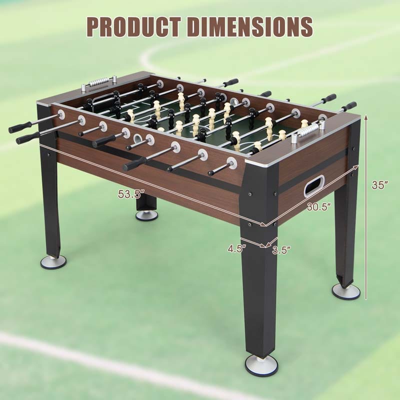 54" Wood Foosball Table Soccer Game Table Competition Sized Football Arcade for Game Room Sport