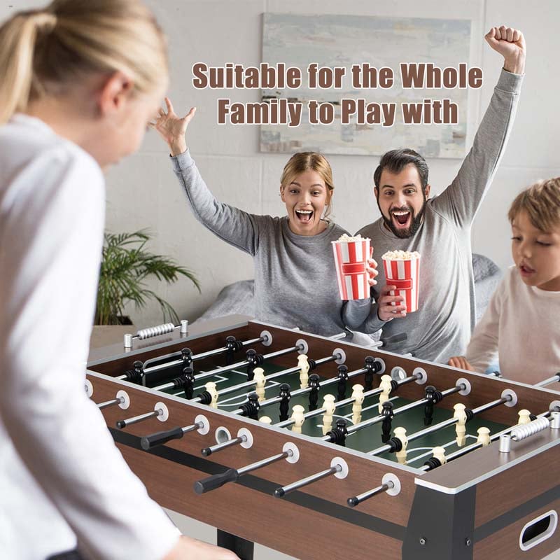 54" Wood Foosball Table Soccer Game Table Competition Sized Football Arcade for Game Room Sport