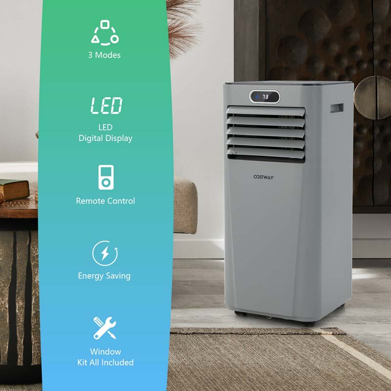 8000 BTU 3-in-1 Portable Air Conditioner Air Cooler Fan Dehumidifier with Remote, 24H Timer, Child Lock